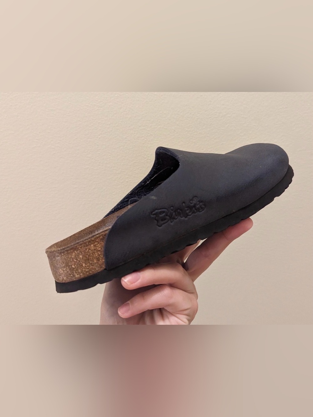 Birkenstock Birki’s Amsterdam Slip On Pebble Leather Clogs Black 39/8